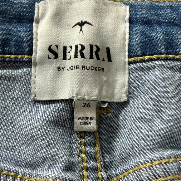 Serra By Joie Rucker Jeans Denim Women's Distressed Wide Leg Blue Size 26 - Picture 3 of 7